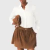 Witte zijden blouse