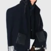 Wollen poncho met capuchon