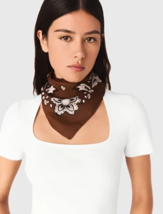 Zijden sjaal met bandana-print